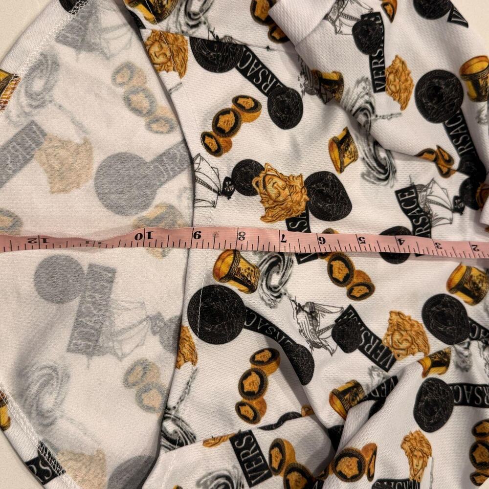 Glam Medium Dog Onesie | Designer Inspired Black Gold & White Pet Outfit - Picture 5 of 8